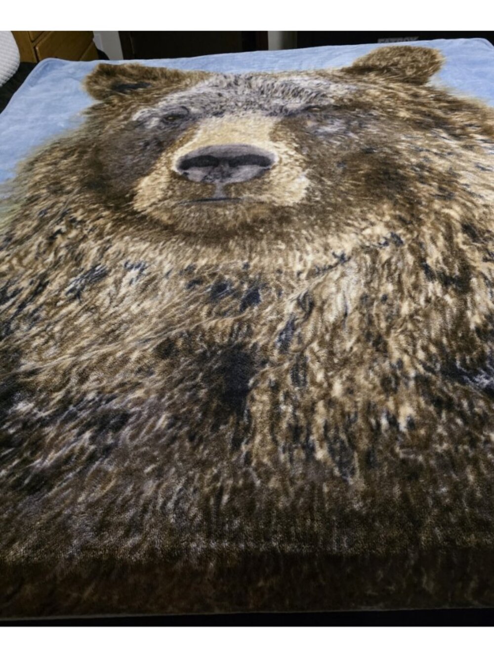 Vintage Shavel Brown Grizzly Bear Blanket Soft 79 x 60” Throw Blanket Polyester